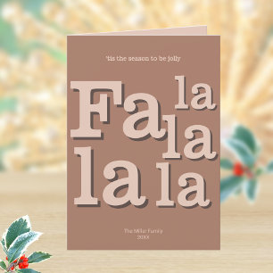 Moderne Fa La Mocha Eenvoudige Typografie Trendy Feestdagen Kaart