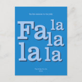 Moderne Fa La Sky Blue Eenvoudige Minimale Kerstmi Briefkaart (Voorkant)