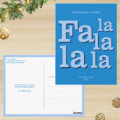 Moderne Fa La Sky Blue Eenvoudige Minimale Kerstmi Briefkaart