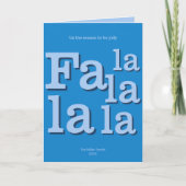Moderne Fa La Sky Blue Eenvoudige Typografie Trend Feestdagen Kaart (Voorkant)