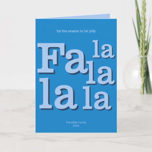 Moderne Fa La Sky Blue Eenvoudige Typografie Trend Feestdagen Kaart (Voorkant)