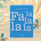 Moderne Fa La Sky Blue Eenvoudige Typografie Trend Feestdagen Kaart