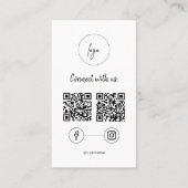 Moderne Facebook Instagram QR Code Verbind met ons Visitekaartje (Voorkant)