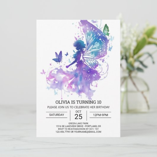 Moderne Fairycore Verjaardag Kaart (Staand voorkant)