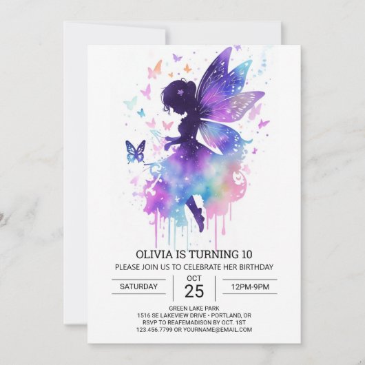 Moderne Fairycore Verjaardagsmagie Kaart (Voorkant)