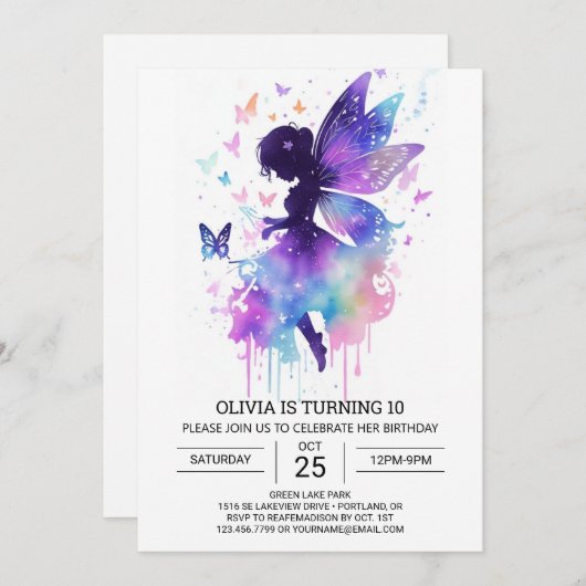 Moderne Fairycore Verjaardagsmagie Kaart (Voorkant / Achterkant)