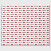 Moderne Falalalala rode harten Cadeaupapier (Vlak)