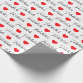 Moderne Falalalala rode harten Cadeaupapier (Hoek)