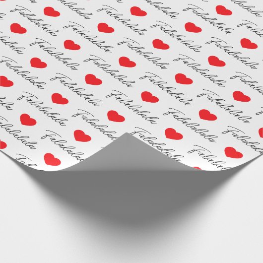 Moderne Falalalala rode harten Cadeaupapier (Hoek)