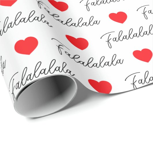 Moderne Falalalala rode harten Cadeaupapier (Rol Hoek)
