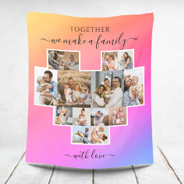 Moderne Familie 14 Fotocollage Fleece Deken