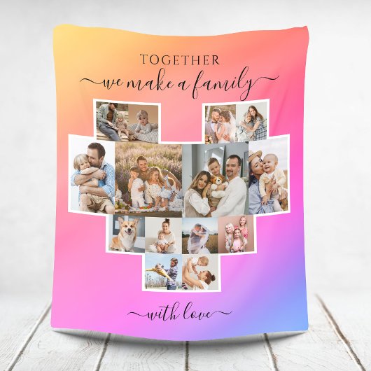 Moderne Familie 14 Fotocollage Fleece Deken