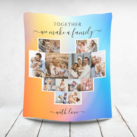 Moderne Familie 14 Fotocollage Fleece Deken