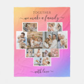 Moderne Familie 14 Fotocollage Fleece Deken (Voorkant)