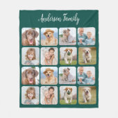 Moderne Familie 16 Fotocollage Gepersonaliseerd Kl Fleece Deken (Voorkant)