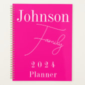 Moderne Familie 2024 Hot Pink Planner (Voorkant)