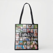 Moderne FAMILIE 21 Fotocollage Aangepaste kleur Tote Bag (Voorkant)