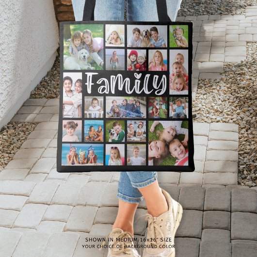 Moderne FAMILIE 21 Fotocollage Aangepaste kleur Tote Bag