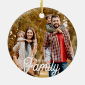 Moderne familie 2 Fotonaam Aangepaste kleur Keramisch Ornament (Achterkant)