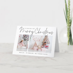 Moderne Familie 2 het Manuscript van Foto's Zure K Feestdagen Kaart