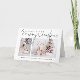 Moderne Familie 2 het Manuscript van Foto's Zure K Feestdagen Kaart