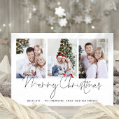 Moderne Familie 3 Foto's Script Droge Kerstmis Kaa Feestdagenkaart
