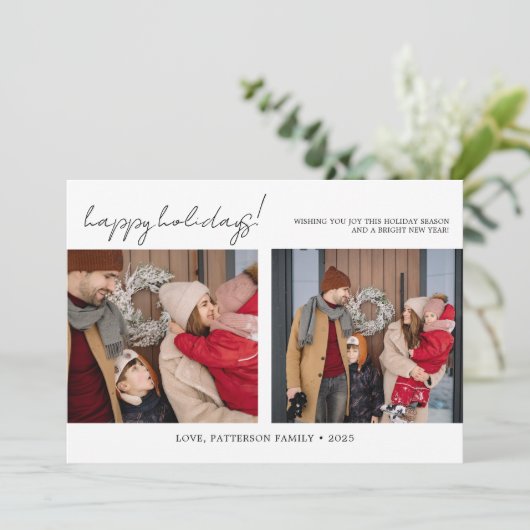 Moderne familie 3 Kaart voor kerstfeestdag (Staand voorkant)