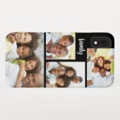 Moderne familie 4 Foto Collage Trendy Black Case-Mate iPhone Case (Achterkant (horizontaal))