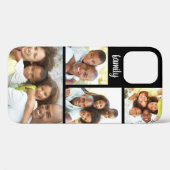 Moderne familie 4 Foto Collage Trendy Black Case-Mate iPhone Case (Achterkant (horizontaal))