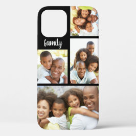 Moderne familie 4 Foto Collage Trendy Black Case-Mate iPhone Case