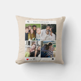 Moderne familie 4 foto's in eenvoudige Instagram-s Kussen