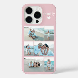 Moderne Familie 6 Foto Blos Roze iPhone 16 Pro Hoesje