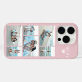 Moderne Familie 6 Foto Blos Roze Case-Mate iPhone Case (Achterkant (horizontaal))