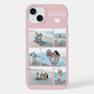 Moderne Familie 6 Foto Blos Roze iPhone 15 Plus Case