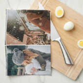 Moderne familie 6 Foto Collage Keepomwille Theedoek (Quarter Fold)