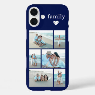 Moderne Familie 6 Foto Navyblauw iPhone 16 Plus Hoesje