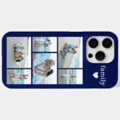 Moderne Familie 6 Foto Navyblauw Case-Mate iPhone Case (Achterkant (horizontaal))