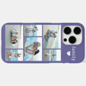 Moderne Familie 6 Foto Paars Case-Mate iPhone Case (Achterkant (horizontaal))
