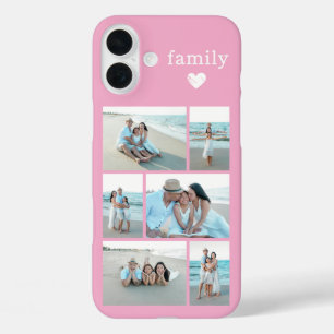 Moderne Familie 6 Foto Roze iPhone 16 Plus Hoesje