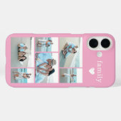Moderne Familie 6 Foto Roze Case-Mate iPhone Case (Achterkant (horizontaal))