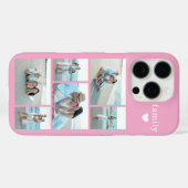 Moderne Familie 6 Foto Roze Case-Mate iPhone Case (Achterkant (horizontaal))
