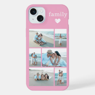 Moderne Familie 6 Foto Roze iPhone 15 Plus Case