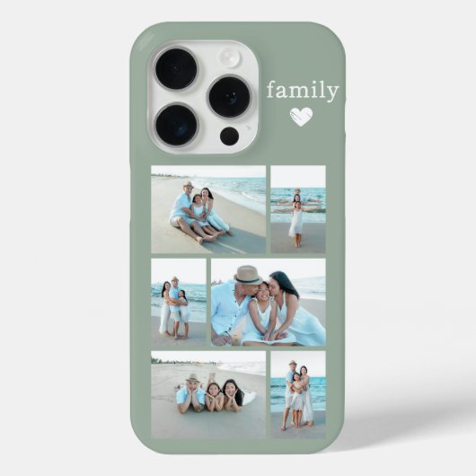 Moderne Familie 6 Foto Saliegroen Case-Mate iPhone Case (Achterkant)