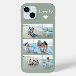 Moderne Familie 6 Foto Saliegroen iPhone 15 Mini Hoesje