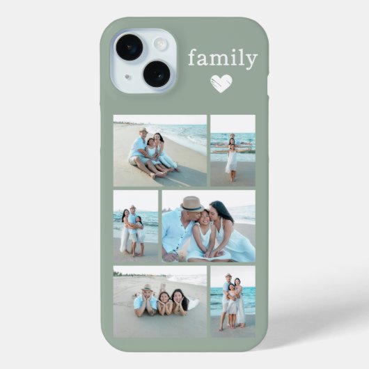 Moderne Familie 6 Foto Saliegroen Case-Mate iPhone Case (Achterkant)