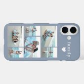 Moderne Familie 6 Foto Stofblauw Case-Mate iPhone Case (Achterkant (horizontaal))