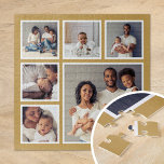 Moderne familie 6 Square Photo Collage Legpuzzel<br><div class="desc">Voeg zes van je favoriete familiefoto's toe aan creëer een prachtige unieke foto-collage puzzel met één groter focal afbeelding en vijf kleinere vierkantjes eromheen. Gebruik de ontwerphulpmiddelen om meer foto's te uploaden, tekst toe te voegen en de doopvonten en de kleuren aan creëer aan te passen uw eigen één van...</div>