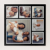 Moderne familie 6 Square Photo Collage Legpuzzel (Horizontaal)