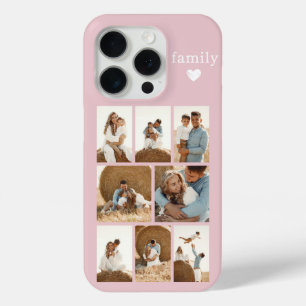 Moderne Familie 8 Foto Blos Roze iPhone 15 Pro Case