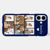 Moderne Familie 8 Foto Navyblauw Case-Mate iPhone Case (Achterkant (horizontaal))